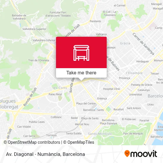 mapa Av. Diagonal - Numància