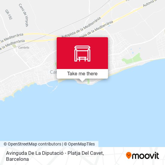 Avinguda De La Diputació - Platja Del Cavet map