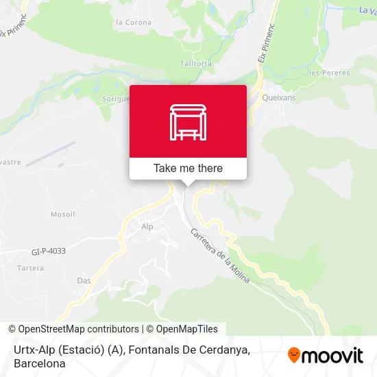 mapa Urtx-Alp (Estació) (A), Fontanals De Cerdanya