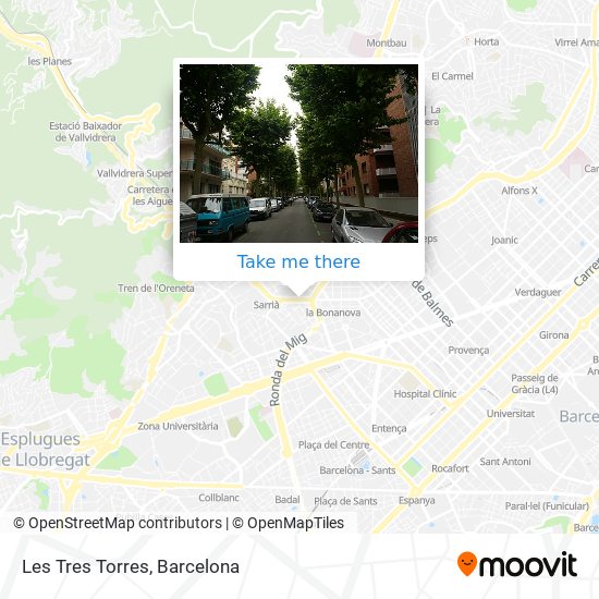 Les Tres Torres map