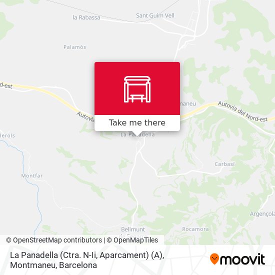 La Panadella (Ctra. N-Ii, Aparcament) (A), Montmaneu map