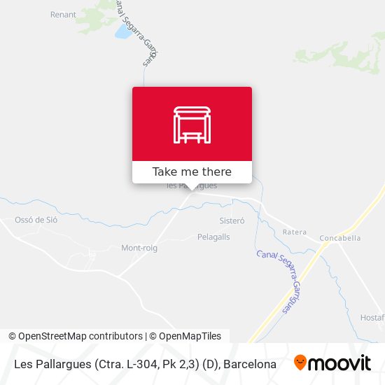 Les Pallargues (Ctra. L-304, Pk 2,3) (D) map