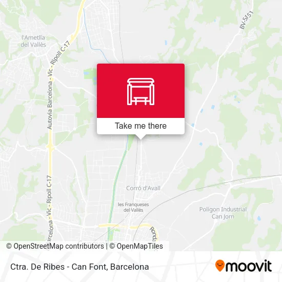 mapa Ctra. De Ribes - Can Font