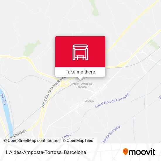 L'Aldea-Amposta-Tortosa map