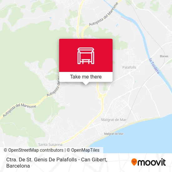 Ctra. De St. Genis De Palafolls - Can Gibert map