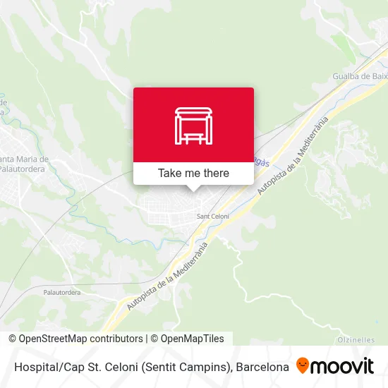 Hospital / Cap St. Celoni (Sentit Campins) map