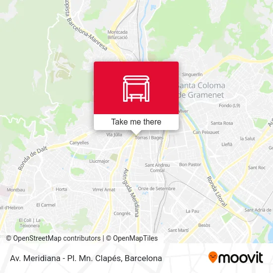 Av. Meridiana - Pl. Mn. Clapés map