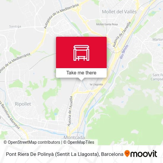 Pont Riera De Polinyà (Sentit La Llagosta) map