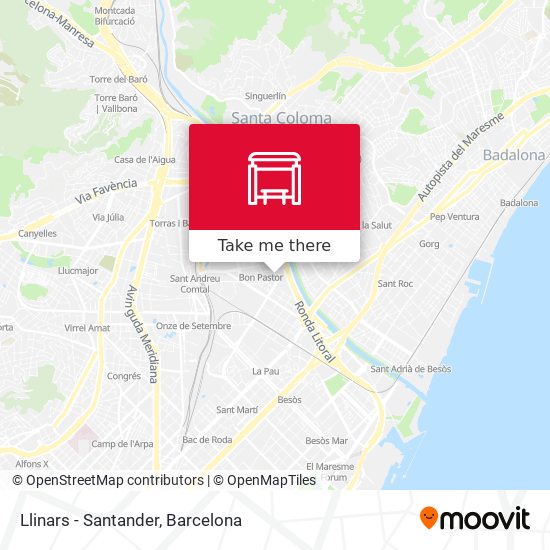 mapa Llinars - Santander