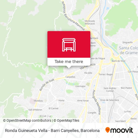Ronda Guineueta Vella - Barri Canyelles map