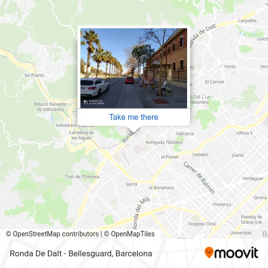 Ronda De Dalt - Bellesguard map