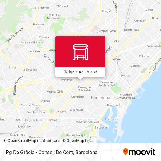 Pg De Gràcia - Consell De Cent map