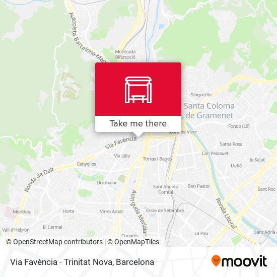 Via Favència - Trinitat Nova map