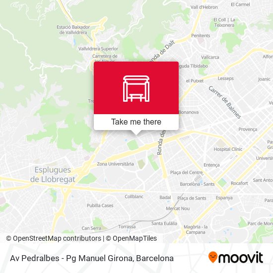 Av Pedralbes - Pg Manuel Girona map