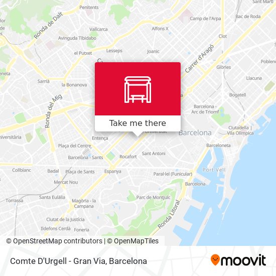 mapa Comte D'Urgell - Gran Via