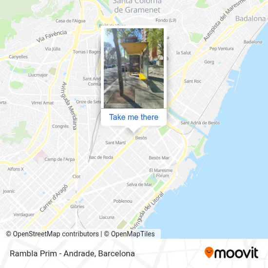 Rambla Prim - Andrade map