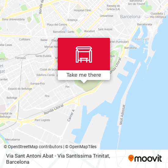 Via Sant Antoni Abat - Via Santíssima Trinitat map