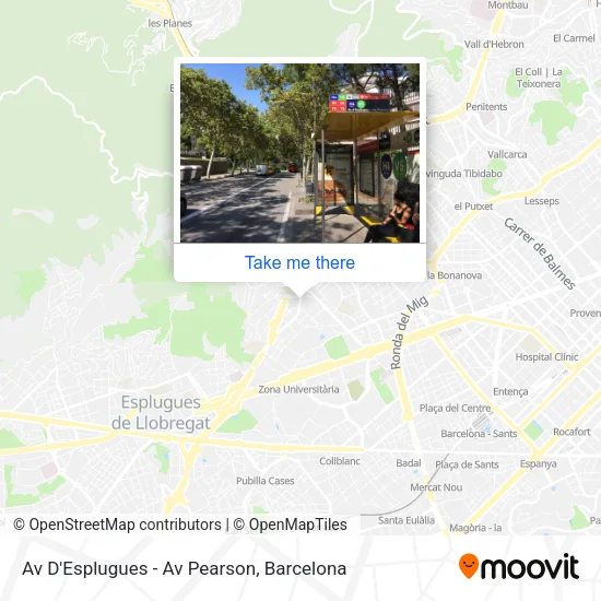 Av D'Esplugues - Av Pearson map