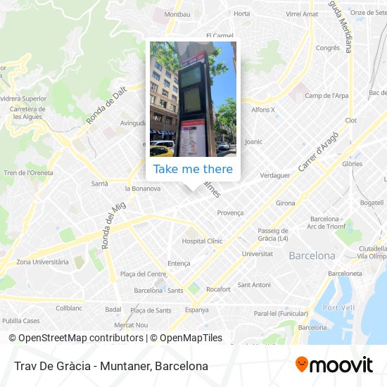 mapa Trav De Gràcia - Muntaner