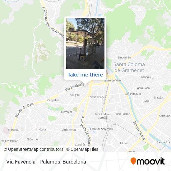 Via Favència - Palamós map