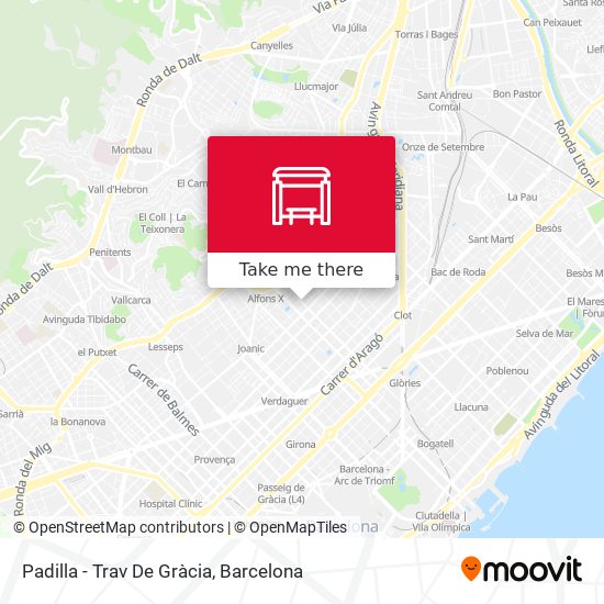 Padilla - Trav De Gràcia map