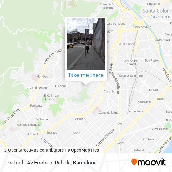 Pedrell - Av Frederic Rahola map