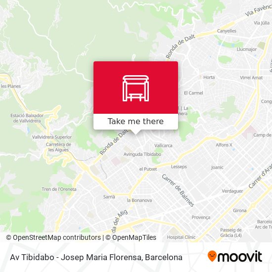 Av Tibidabo - Josep Maria Florensa map