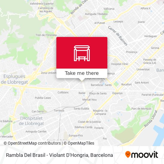 Rambla Del Brasil - Violant D'Hongria map