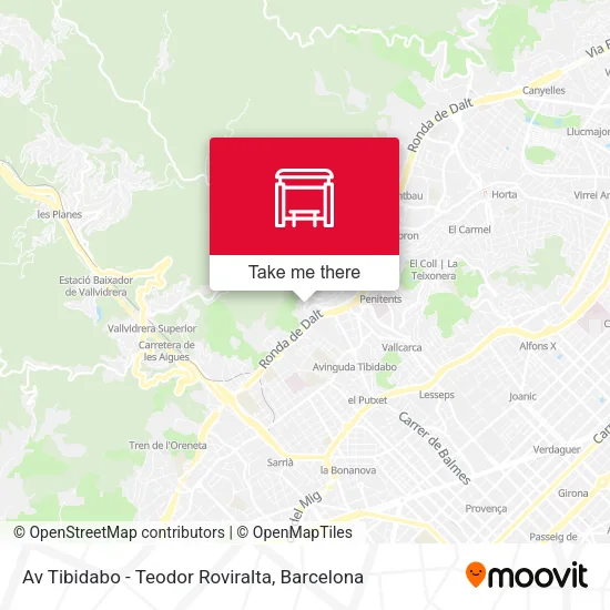 Av Tibidabo - Teodor Roviralta map
