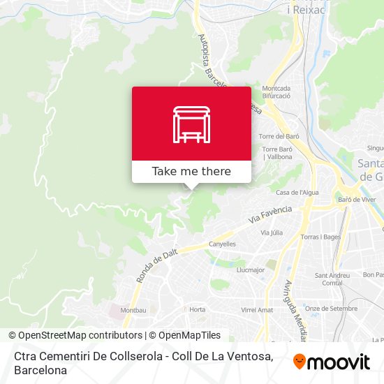 Ctra Cementiri De Collserola - Coll De La Ventosa map