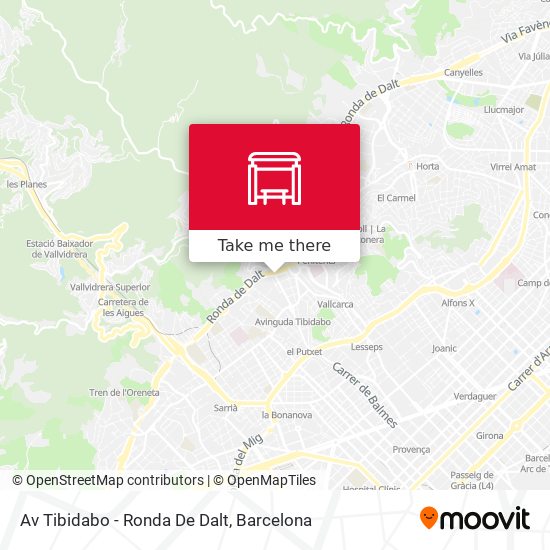 Av Tibidabo - Ronda De Dalt map