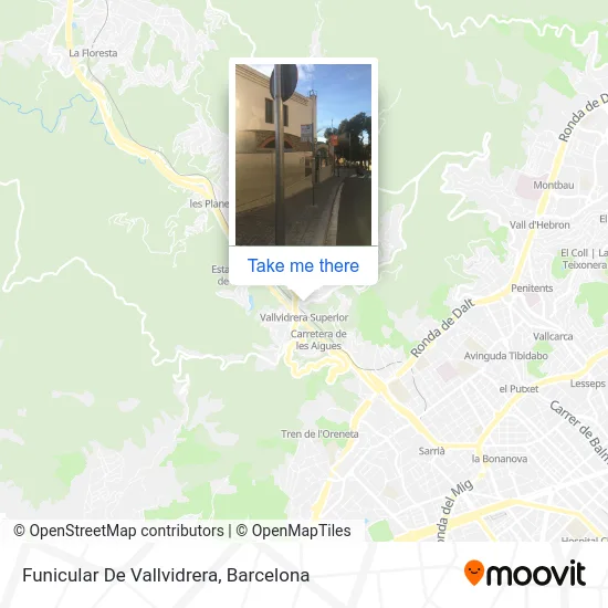 Funicular De Vallvidrera map