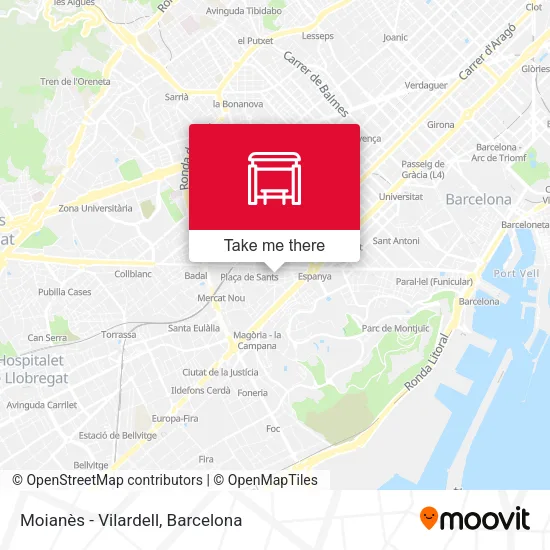 Moianès - Vilardell map
