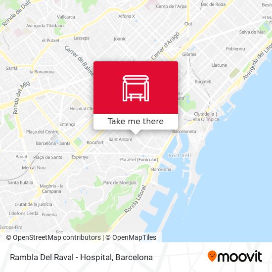 mapa Rambla Del Raval - Hospital