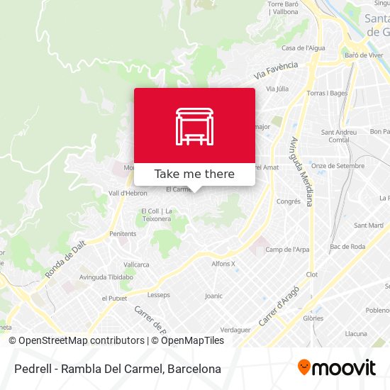 Pedrell - Rambla Del Carmel map