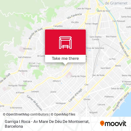 Garriga I Roca - Av Mare De Déu De Montserrat map