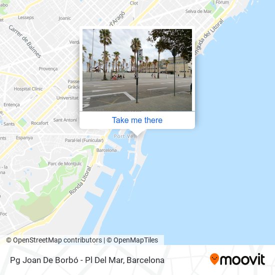 Pg Joan De Borbó - Pl Del Mar map