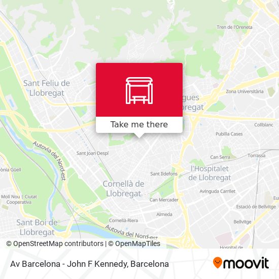 Av Barcelona - John F Kennedy map