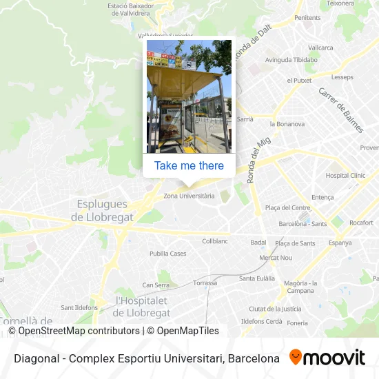 Diagonal - Complex Esportiu Universitari map
