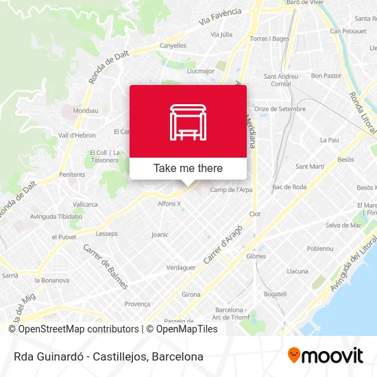 Rda Guinardó - Castillejos map