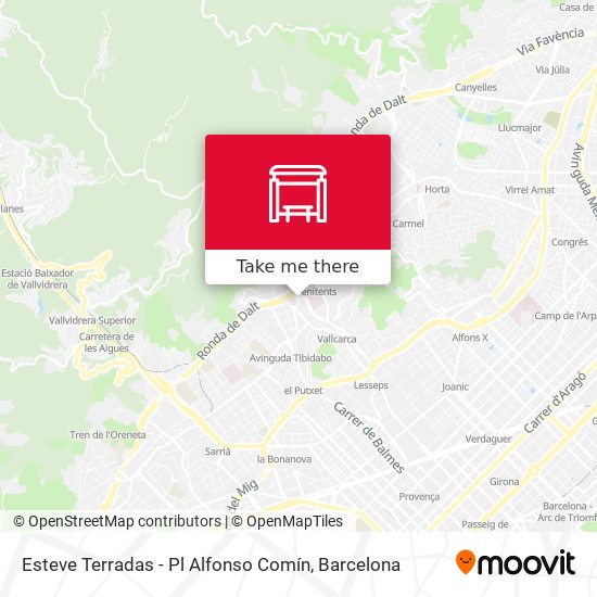 Esteve Terradas - Pl Alfonso Comín map