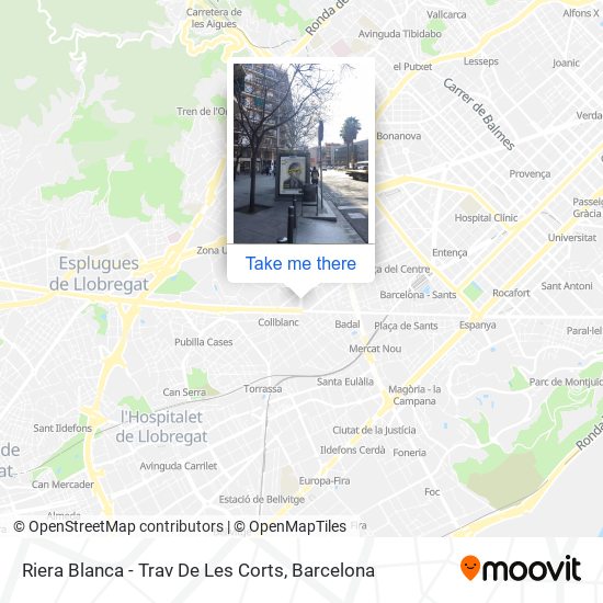 Riera Blanca - Trav De Les Corts map