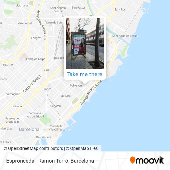 Espronceda - Ramon Turró map