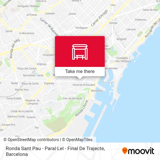 Ronda Sant Pau - Paral·Lel - Final De Trajecte map