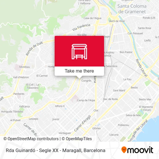 Rda Guinardó - Segle XX - Maragall map