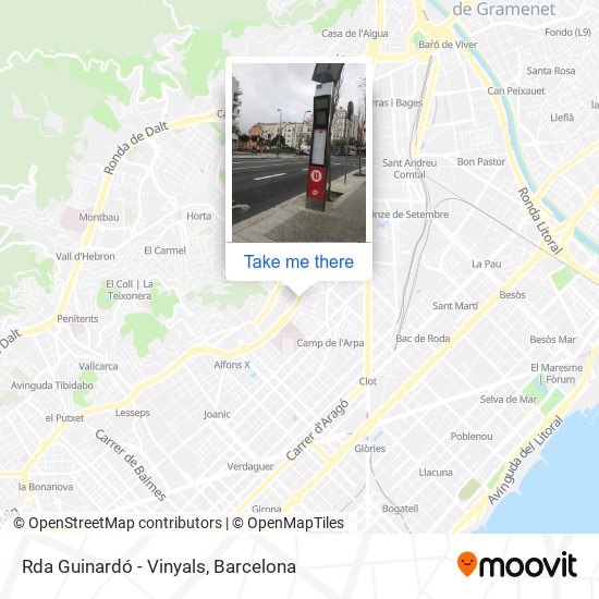 Rda Guinardó - Vinyals map