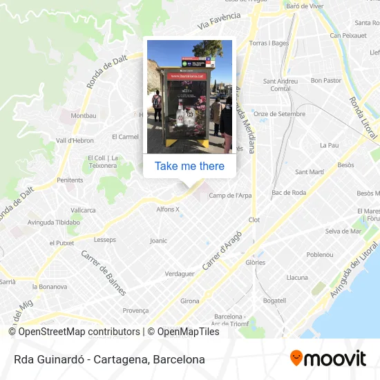 Rda Guinardó - Cartagena map