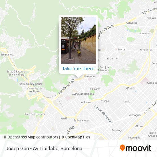 Josep Garí - Av Tibidabo map