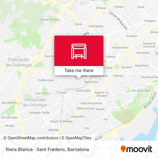 Riera Blanca - Sant Frederic map