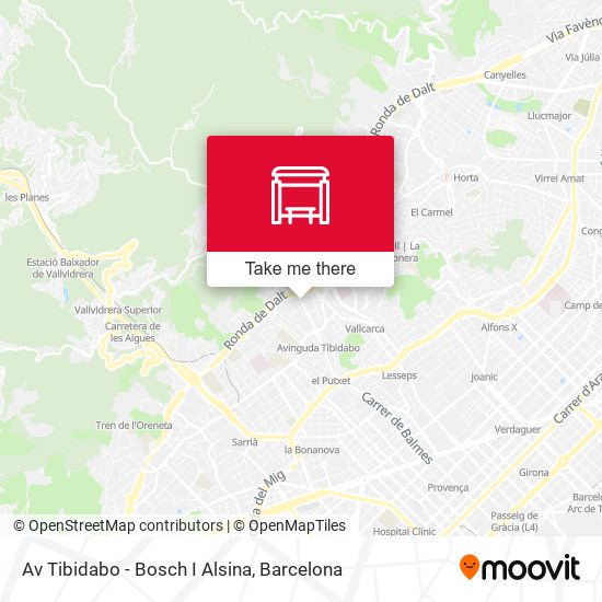 mapa Av Tibidabo - Bosch I Alsina